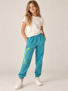 Rowdy Sprout Girls Size 10 Turquoise Graphic Jogger Sweatpants Boutique